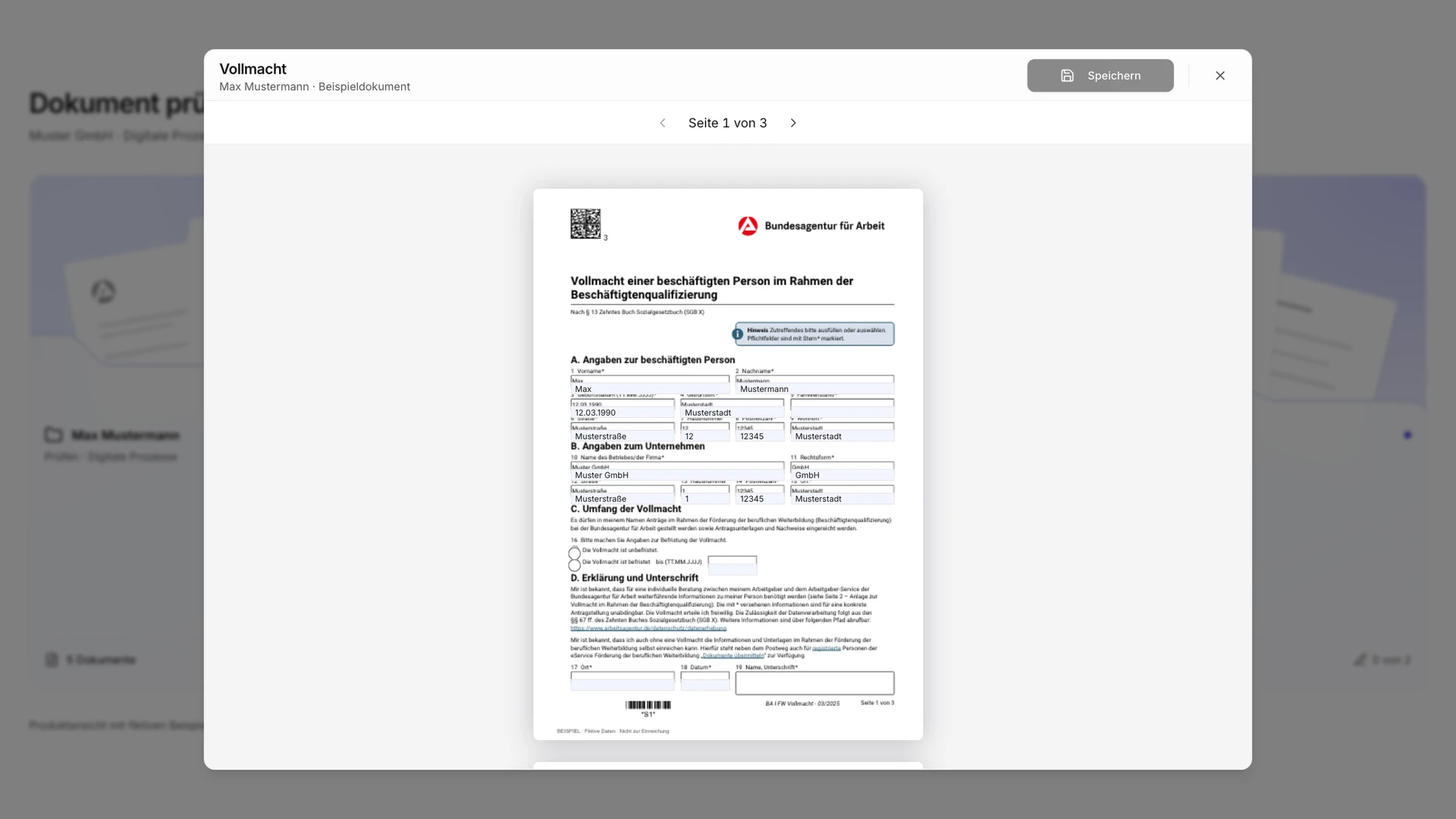 PDF-Unterlage zur Prüfung in Bewillo